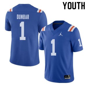 Youth Florida Gators #1 Quinton Dunbar NCAA Jordan Brand Royal Throwback Alternate Authentic Stitched College Football Jersey KRB5462WS